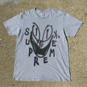 Supreme FW18 Smile graphic tee Heather Grey Size Large